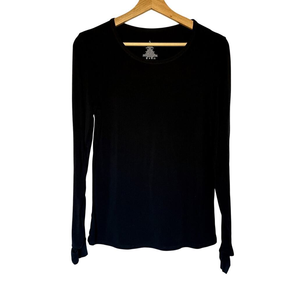 CuddlDuds‎ black long sleeved shirt thumbholes women's size medium modal spandex